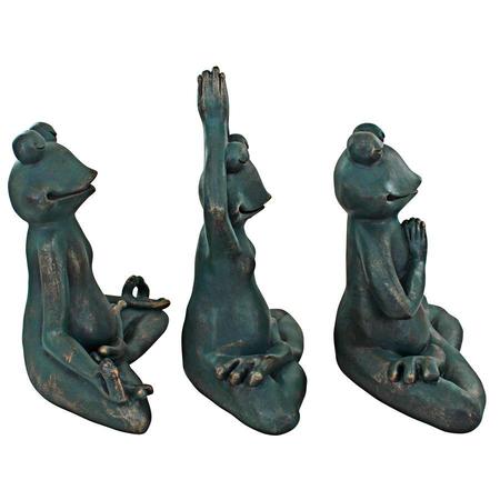 Design Toscano Relax, Renew and Ribbit Zen Garden Frog Statues QL180583